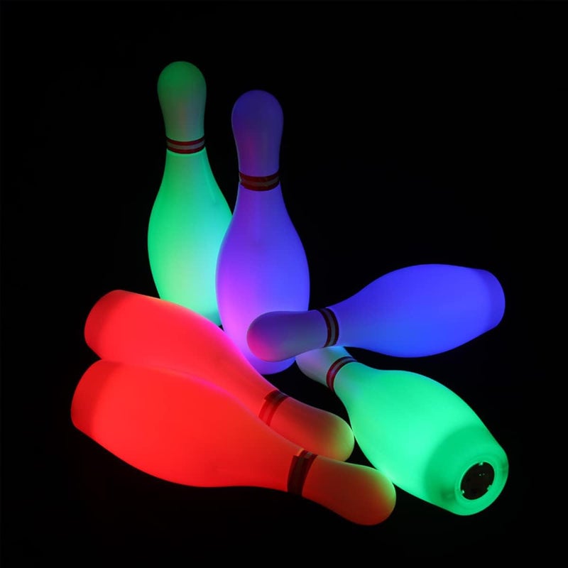 OceanWings Kids Light up Bowling Ball Toys Set,Bowling Pins Toy Game with 10 Pins & 2 Balls Fun Sports Games for Grandkids Kids Toddler Indoor & Outdoor Boys Girls Children 3 4 5 6 Years - Image 2
